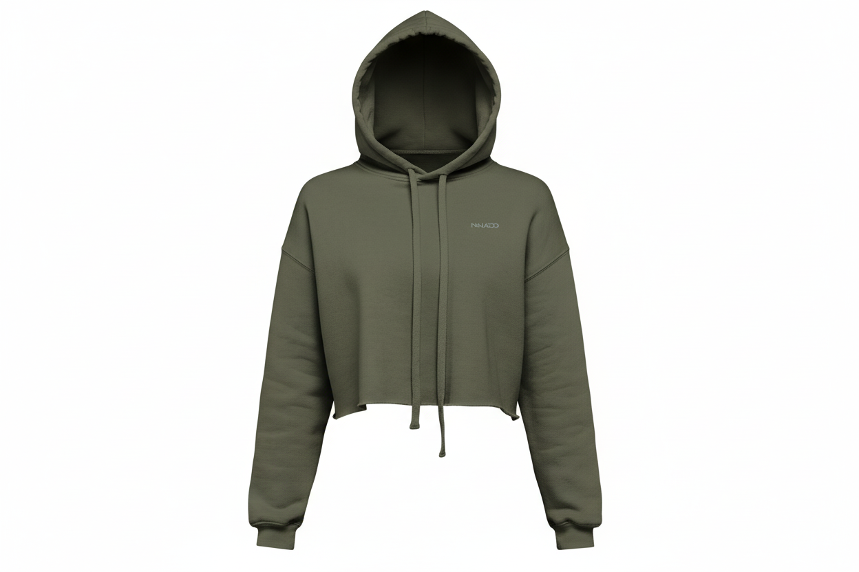 Woman - Crop Hoodie - Oliveira